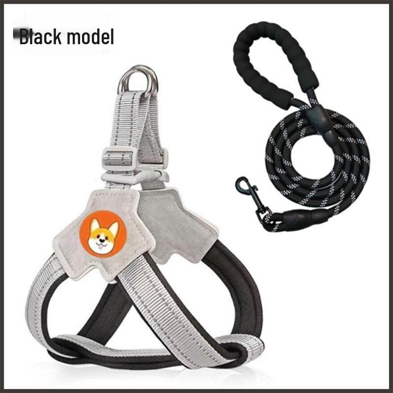 Breathable Dog Harness Vest with Leash for Shiba Inu, Corgi & Small to Medium Dogs