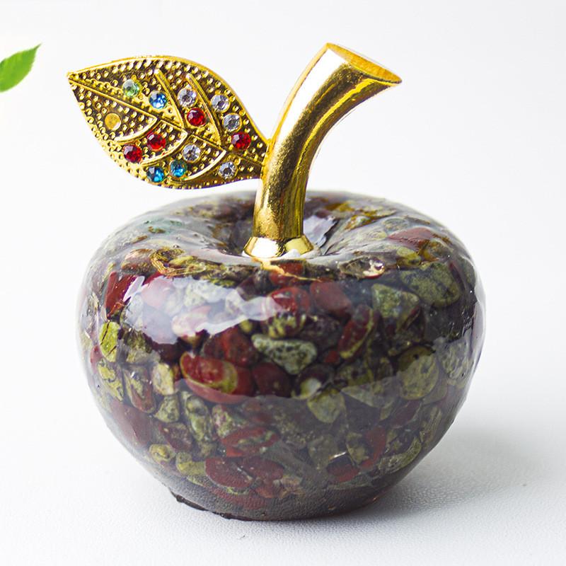 Resin Crystal Apple Figurine For Home Office Decor Gift For Teens Collectors
