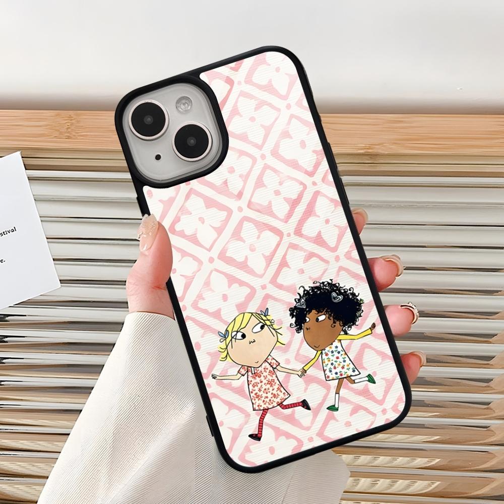 Cartoon C-CHARLIE AND LOLA Phone Case For Iphone 15 Pro Max 14 12 11 13 Mini 16 8 7 Plus X Xs XR PC+TPU Back Cover