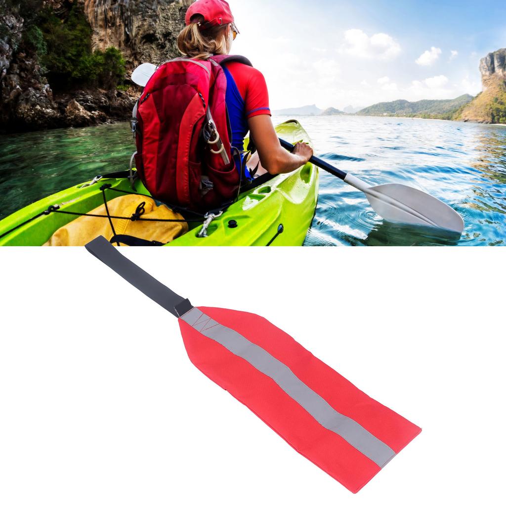 Kayak Safety Flag Multipurpose Oxford Cloth Towing Canoe Red Warning Flag With Reflective Strip for Bicycle Boats Small