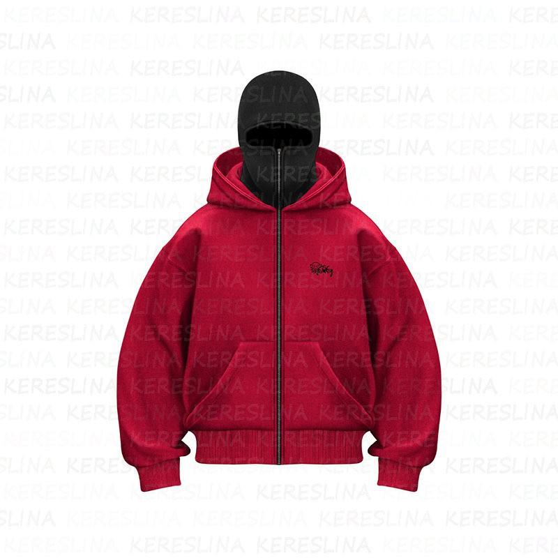 Y2K Oversized Mikina s Kapucí a Dvojitou Čepicí Unisex Streetwear Zima