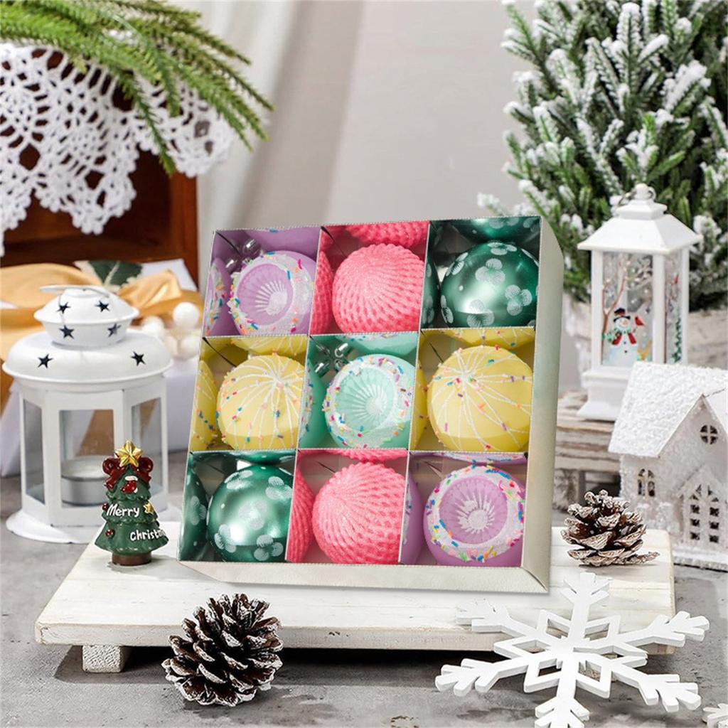 Christmas Decoration Holiday Scene Layout Christmas Tree Ornaments Dress Up DIY Maca Christmas Ball