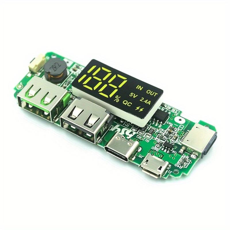 5V 2.4A Micro/Type-C USB 18650 LED Dual USB Mobile Power Bank Charging Module Lithium Battery Charger Board Circuit Protection