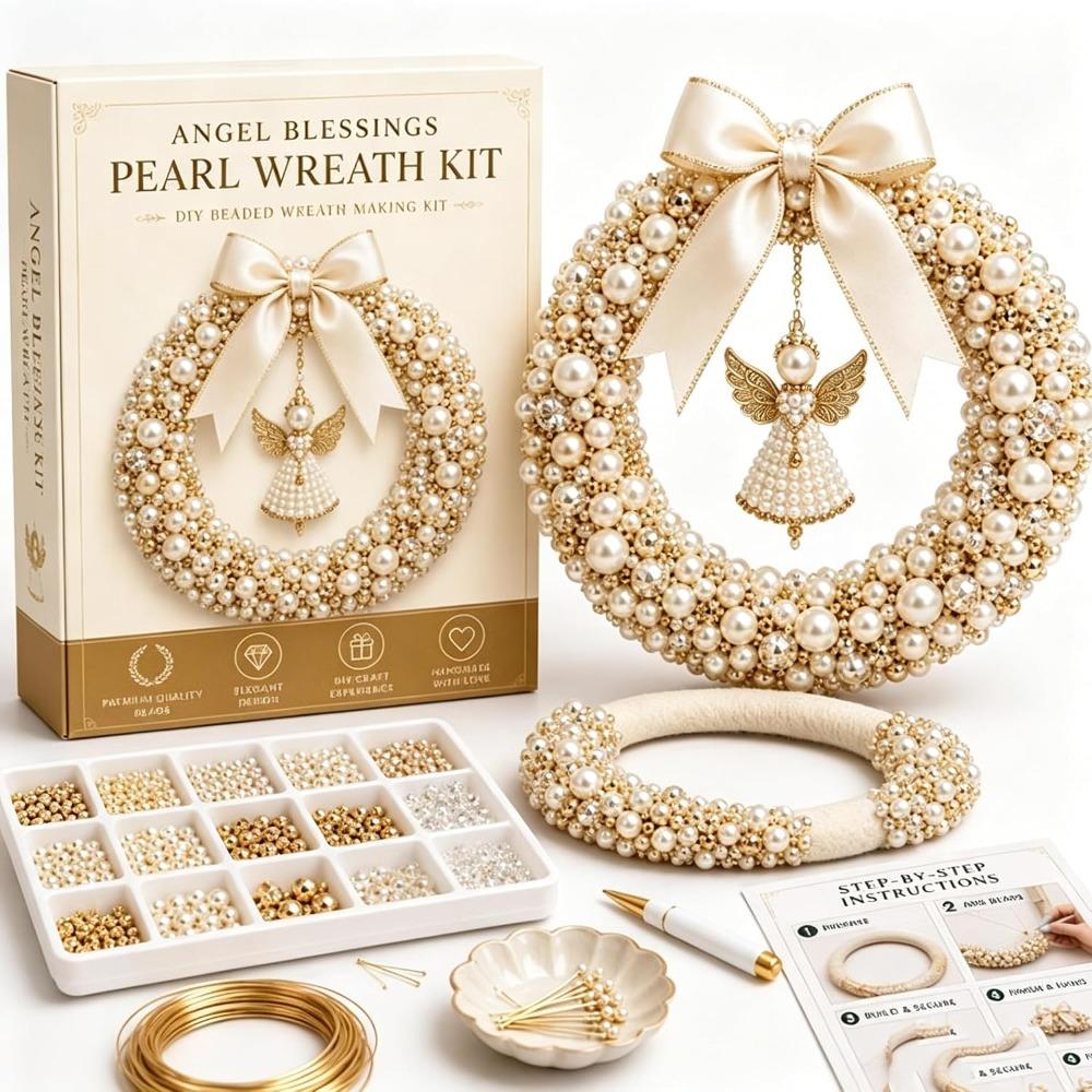 Bastelset Weihnachts-Kranz Bastelmaterial-Set Perlenkranz-Set Kreatives Perlenkranz-Set Geschenk