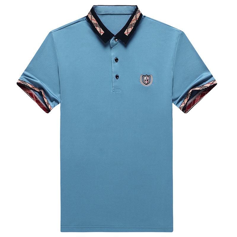 Besticktes Kurzarm-Medium Herren Revers Lockeres Koreanisches T-Shirt mit Basis Lässig Atmungsaktiv Maschinenwaschbar Poloshirt