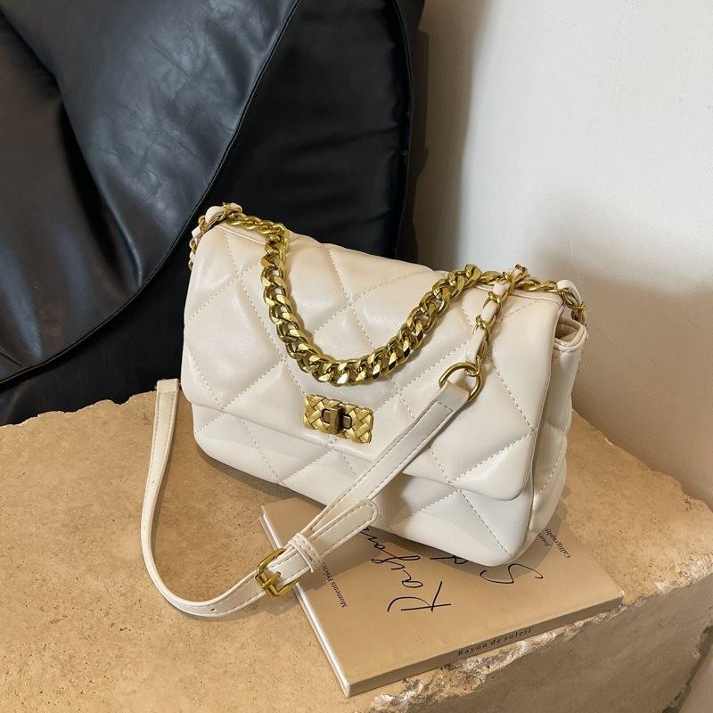 

Chic Soft Fabric Retro Small Square Bag With Luxurious Feel For Everyday Use OffWhite Large