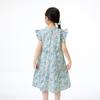 Girls' Summer Floral Ruffle Trim Flutter Sleeve Dress