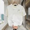 T-Shirt Top Versatile Heavy Men'S And Women'S Same Style Printed Classic Letter M Round Neck Pure Cotton Short Sleeves