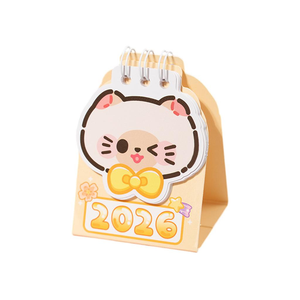 Jahr 2026 Kleiner Kätzchenkalender Schreibtisch-Memo-Organizer Klarer Druck Kompakter Kätzchenplaner Tagesplaner Schreibtischkalender