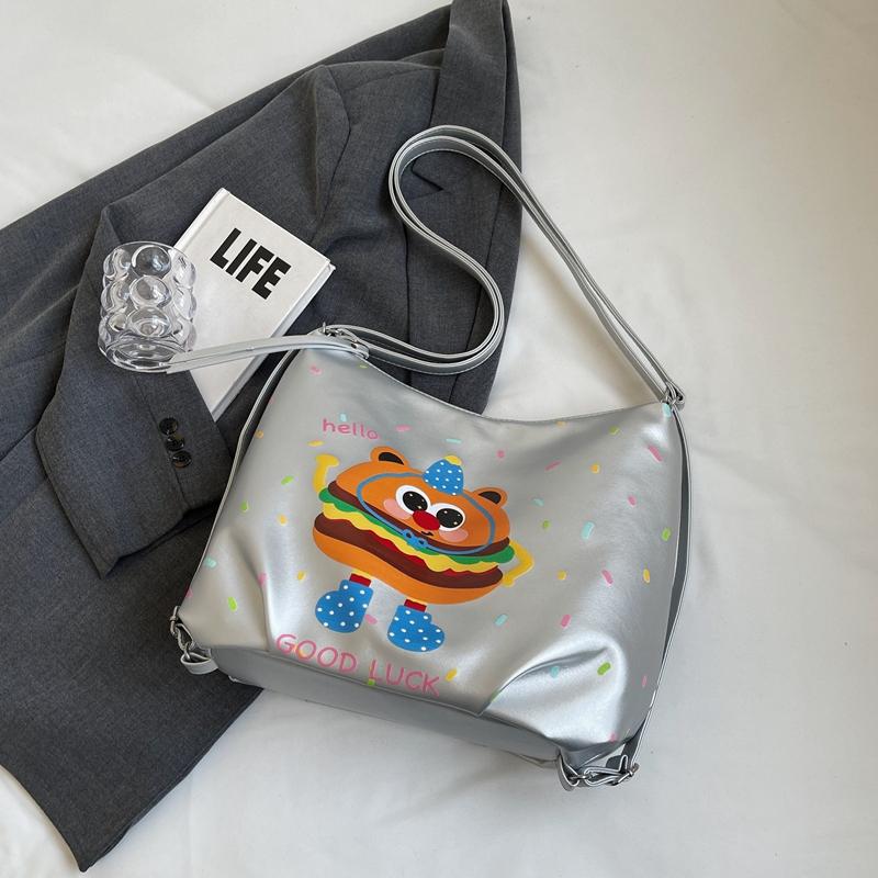 Women's Backpack Cartoon Print Shoulder Bag Large Capacity Commuter Multi-Function Crossbody Bag