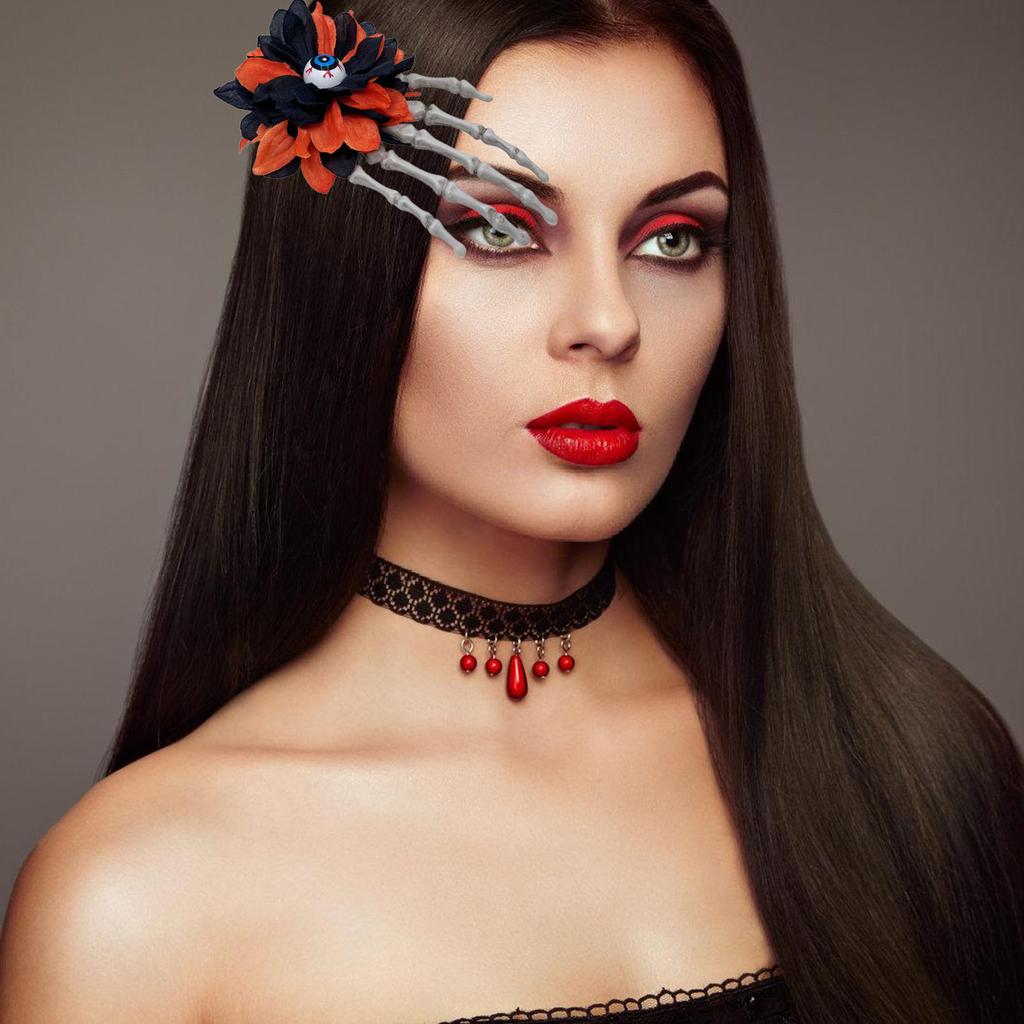 Unique Skeleton Grip Hairpins Theme Hair Clip Costume Party Headwear for Halloween Dress Up and Themed Gatherings
