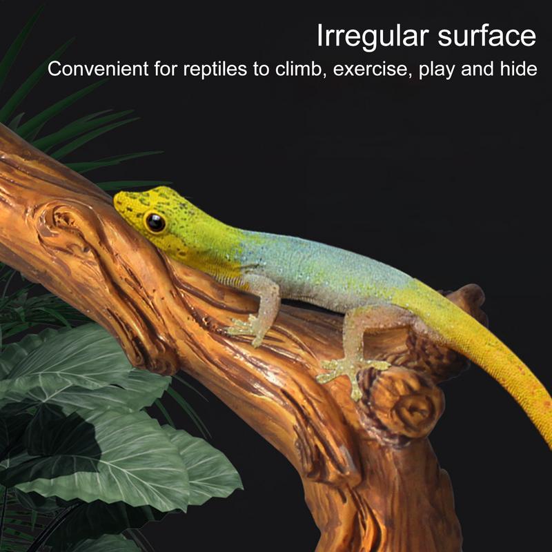 Reptile Branch Resin Climbing Tree Branch For Lizards Multi-functional Amphibian Habitat Decoration For Spiders Lizards Bearded