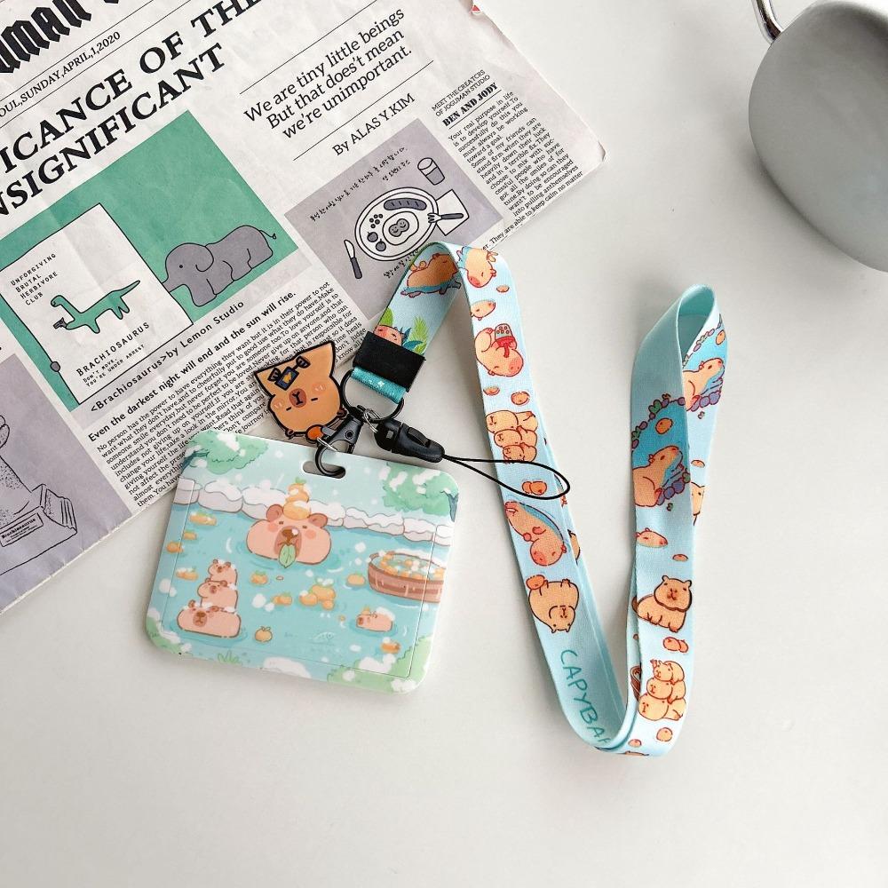 Animal Capybara Card Holder Plastic Students Bus Card Cover Portable Photocard Holder  Travel