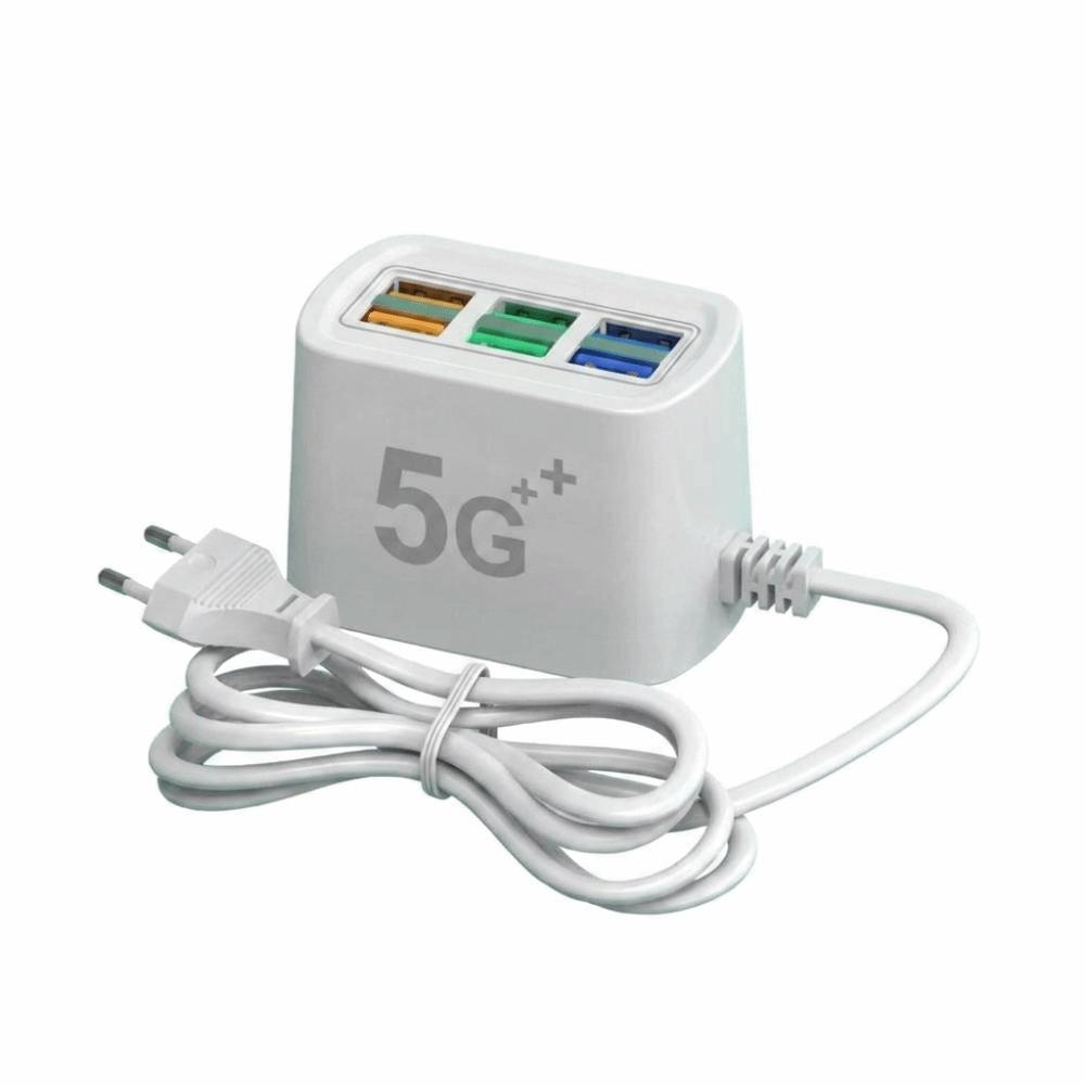 Multi Ports US/EU Power Strip Charger 6 in 1 USB HUB Adapter Phone Charger USB Charger  Home EU plug