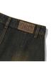 Kirsh Damaged Washed Denim Skirt [Brown]