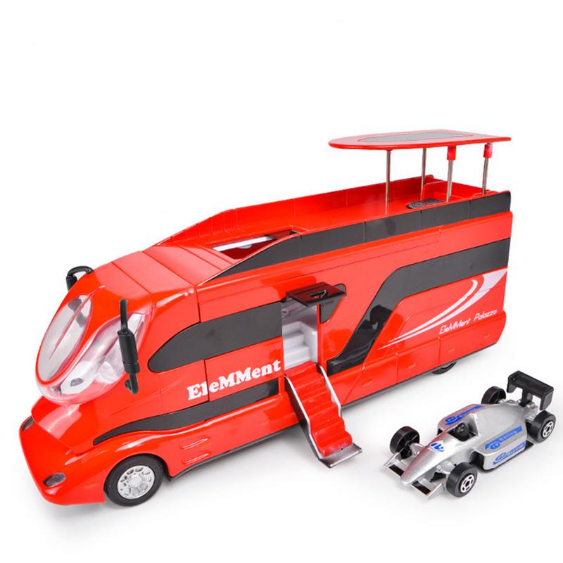 New Diecast Luxury Rv Recreational Dining Car Model Metal Toy Camper Van Motorhome Touring Car Model Sound And Light Kids Gifts