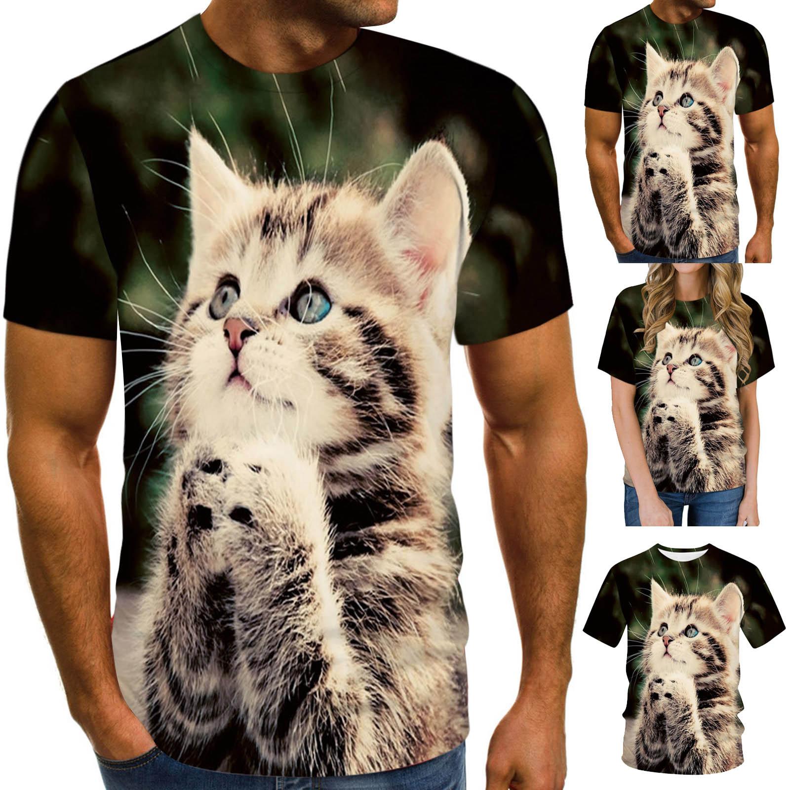 

Мужчины женщины Весна Лето Случайный Тонкий 3D Печатные Короткие рукава T Рубашка Топ блузка