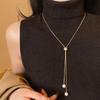 Zircon Pearl Necklace: Luxury Sweater Chain for Autumn and Winter