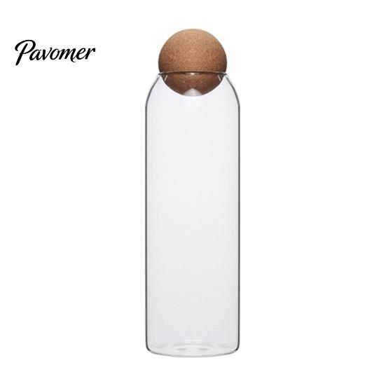 Gift for Home Organization Glass Storage Jar with Wooden Ball Cork Lid, Moisture-proof Airtight Food Heat Resistant Jars Container, Transparent