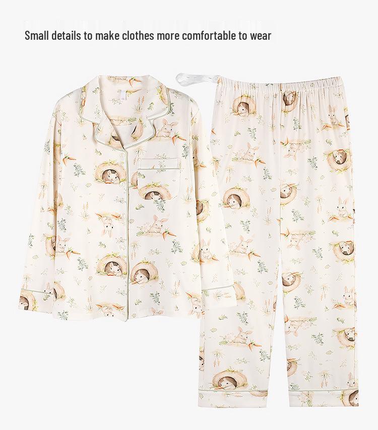 Cotton Silk Padded Maternity Nursing Pajama Set with Side-Opening Bra