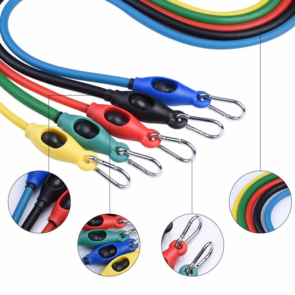 Resistant Band Set, 10pcs Anti Snap Exercise Tubes and Latex Bands for Fitness Training