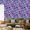 Neon Glitter Hearts Wallpaper Purple, Blue, Navy Blue and Lavender 50x1000