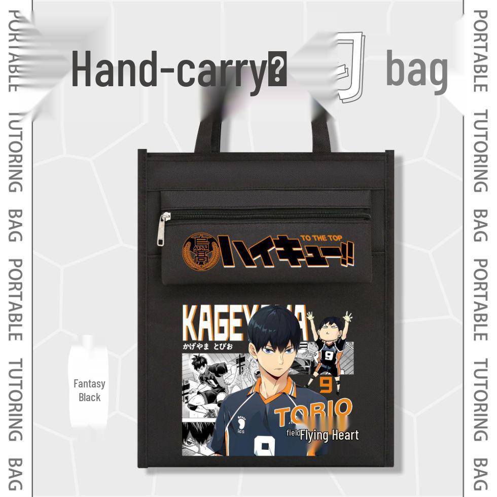 Канвас-сумка-шоппер с персонажами Haikyuu для студентов 28cm x 11cm x 32cm