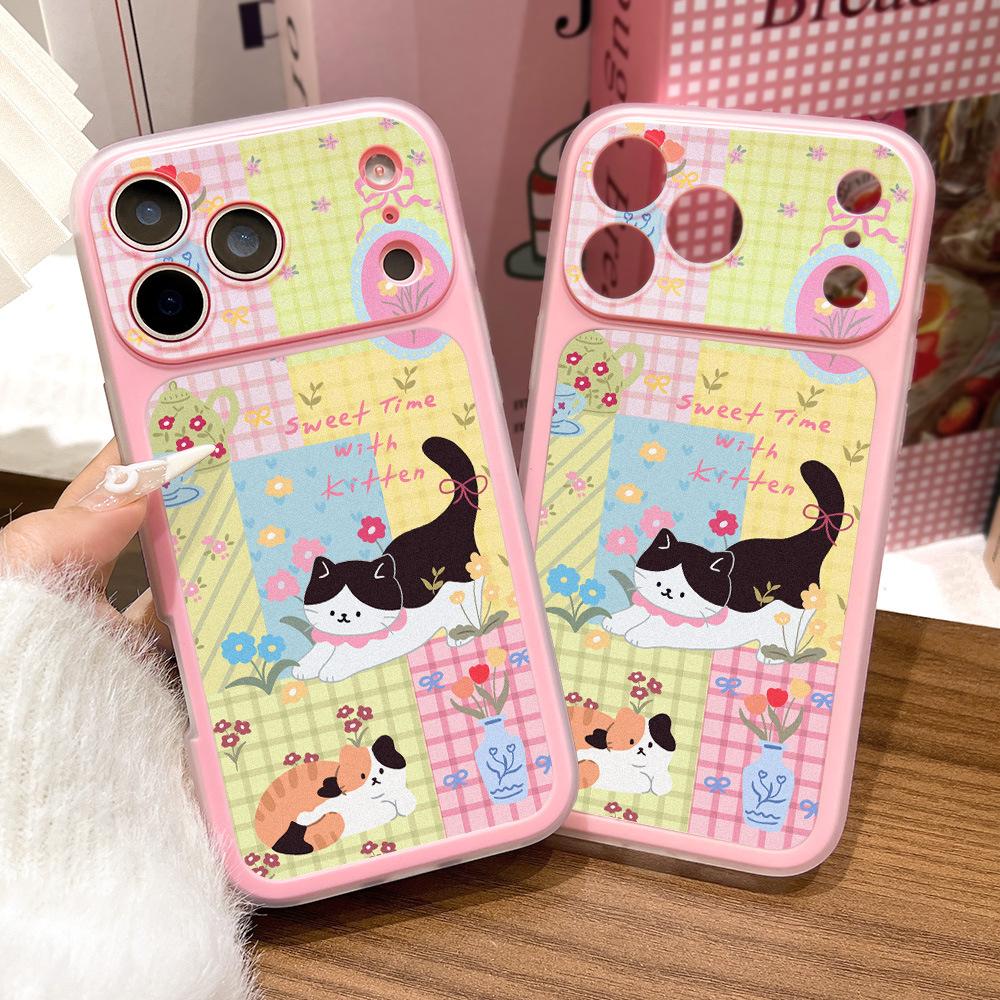 Kitten Garden Is Suitable for iPhone17ProMax 2-in-1 Mobile Phone Case, Apple 16 Niche 15 Fine Hole Delivery.