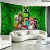 Mine World Building Wall Tapestry Aesthetic Wall Hanging Printed Fabric Blanket Decorative Tapestries for Bedroom Living Room Home Decor
