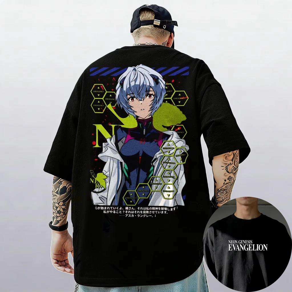 Neon Genesis Evangelion Ayanami Rei Asuka Classic Style Short Sleeve Tshirt Men Women 2026 Summer ParentChild Cotton Tee Tops