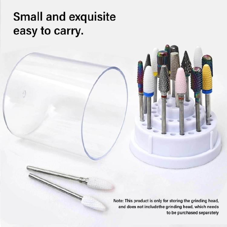 Sturdy ABS Nail Drill Bit Holder 48 Hole Organizer Box For Salon Professionals