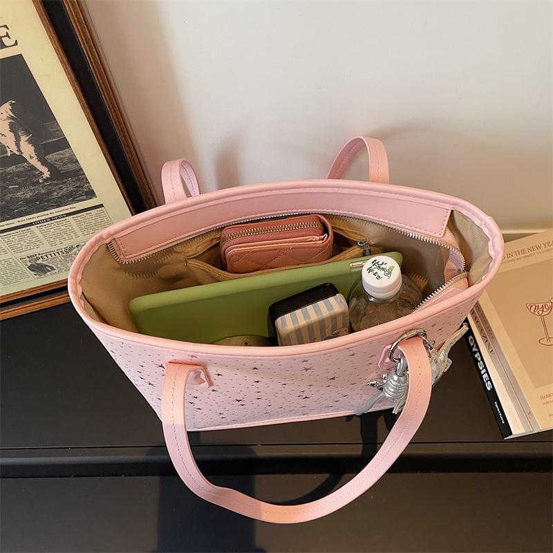 Fashion Cute Sparkle Star Print Tote Bags for Women with Star Charm Trendy Crossbody Purse Work Shopping Casual Shoulder Handbag