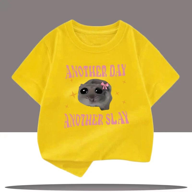 Children's Cartoon Print T-Shirt, Summer Casual Fashionable Cute Colorful Short-Sleeve Top, Children's T-Shirt