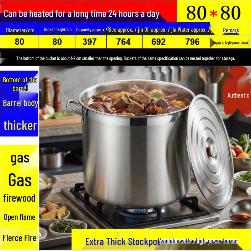 Extra Thick Stainless Steel Stock Pot with Lid