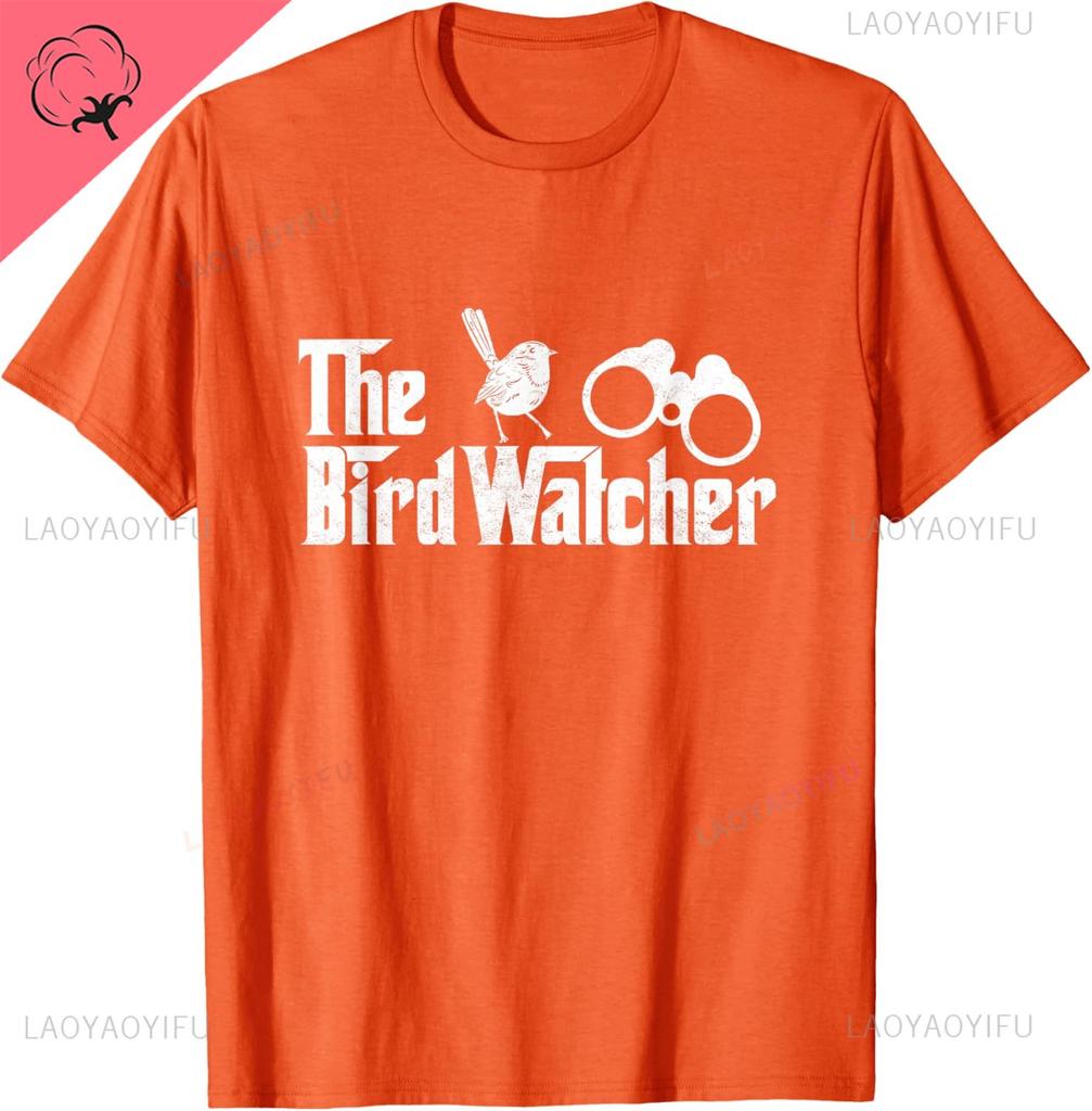 Funny Bird Watcher Gift BirdWatching Tee for Birders TShirt Custom Printed Graphic Casual  Kawayi Cotton Mens Tshirts
