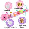 Jucarie de plus 3-in-1 Musical Caterpillar Toy, Pink, 50cm, Infant Sensory Development Soothing Plush Doll