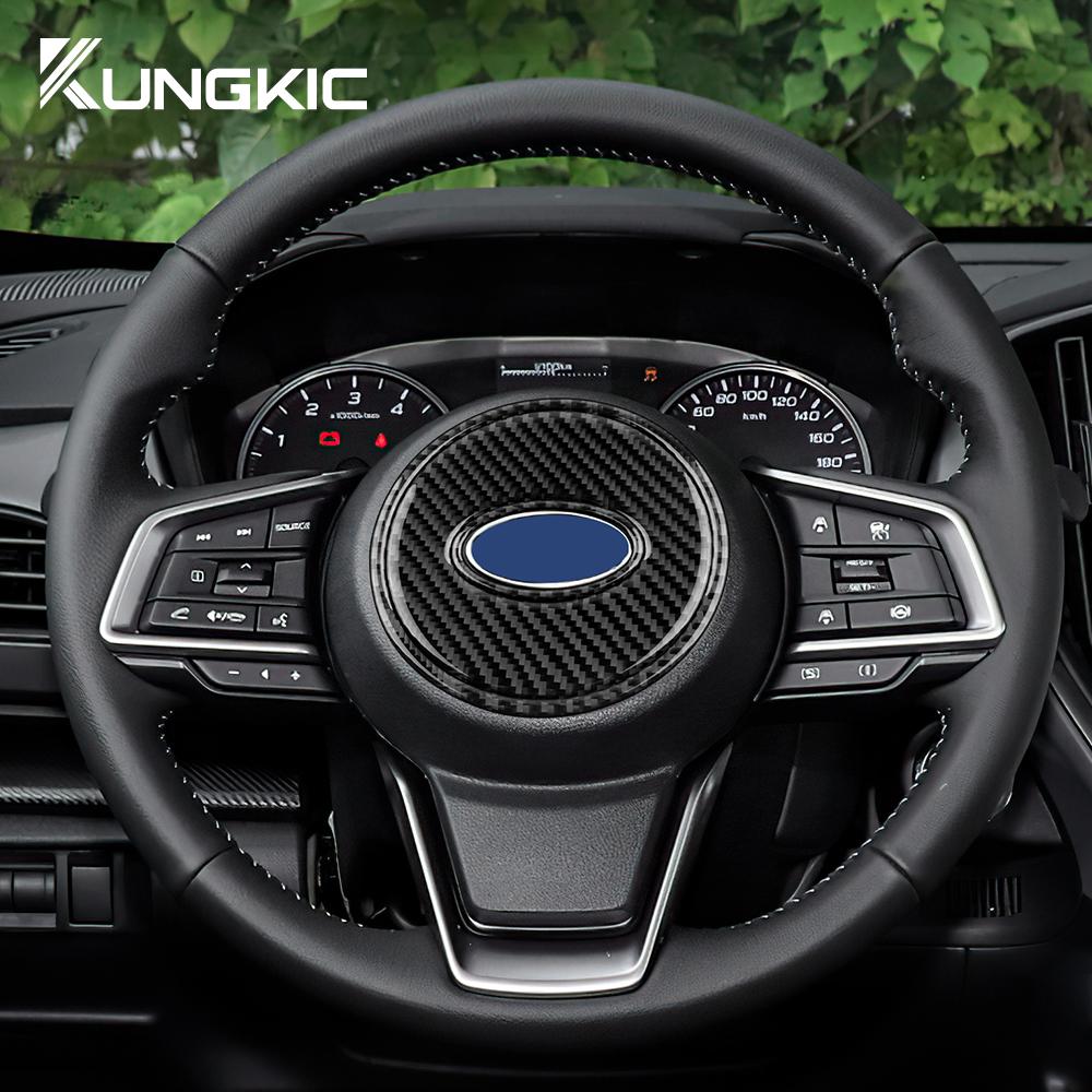Real Soft Carbon Fiber 3PCS Sticker For Subaru Crosstrek Impreza 2025 Car Steering Wheel Center Interior LHD RHD Accessories