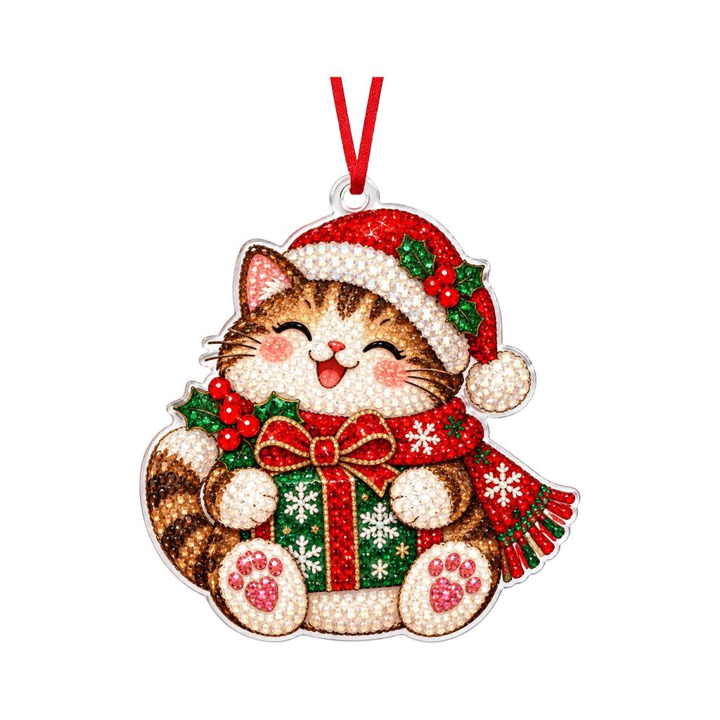 Christmas 2D Acrylic Hanging Ornament Cute Holiday Decoration for Kids