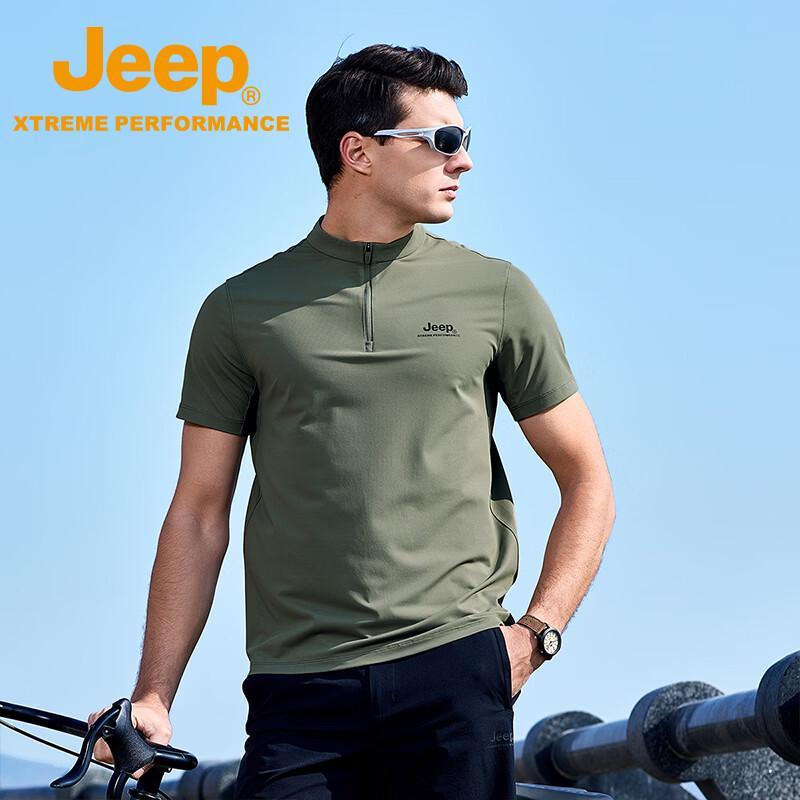 

Jeep Men s Outdoor UPF50+ Quick-Dry Stand Collar T-Shirt M