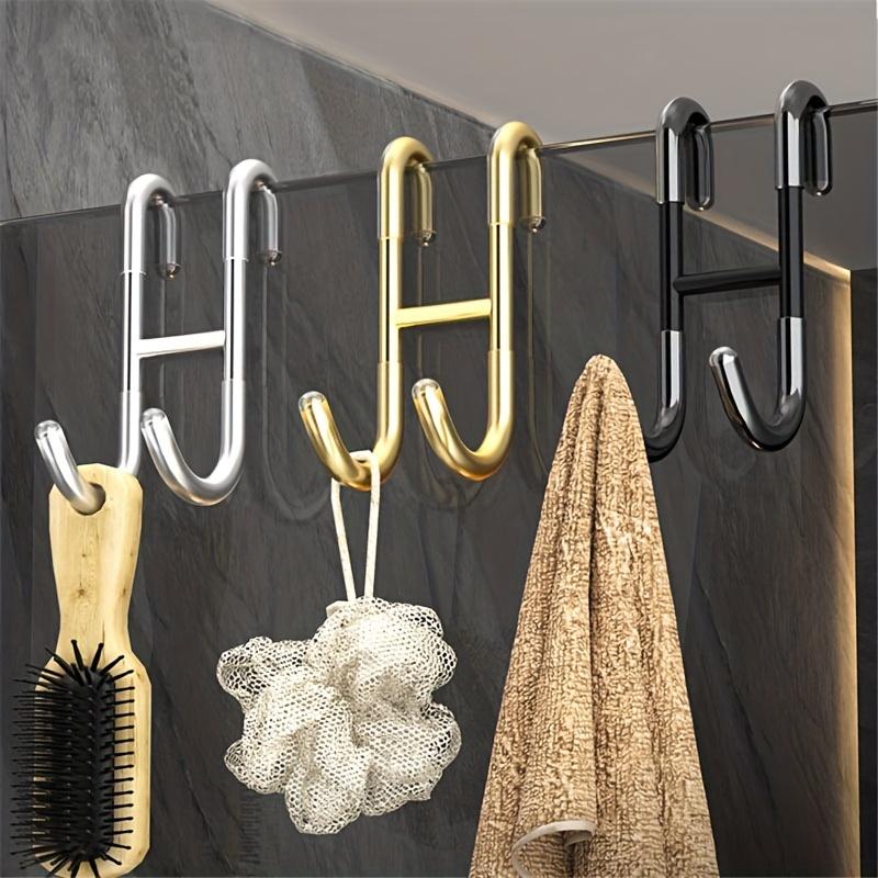 Shower Door Hook Metal Hanging Hook For Clothes Coat Towel Multifunctional Strong Bearing Hook Bathroom Shower Glass Door Hook