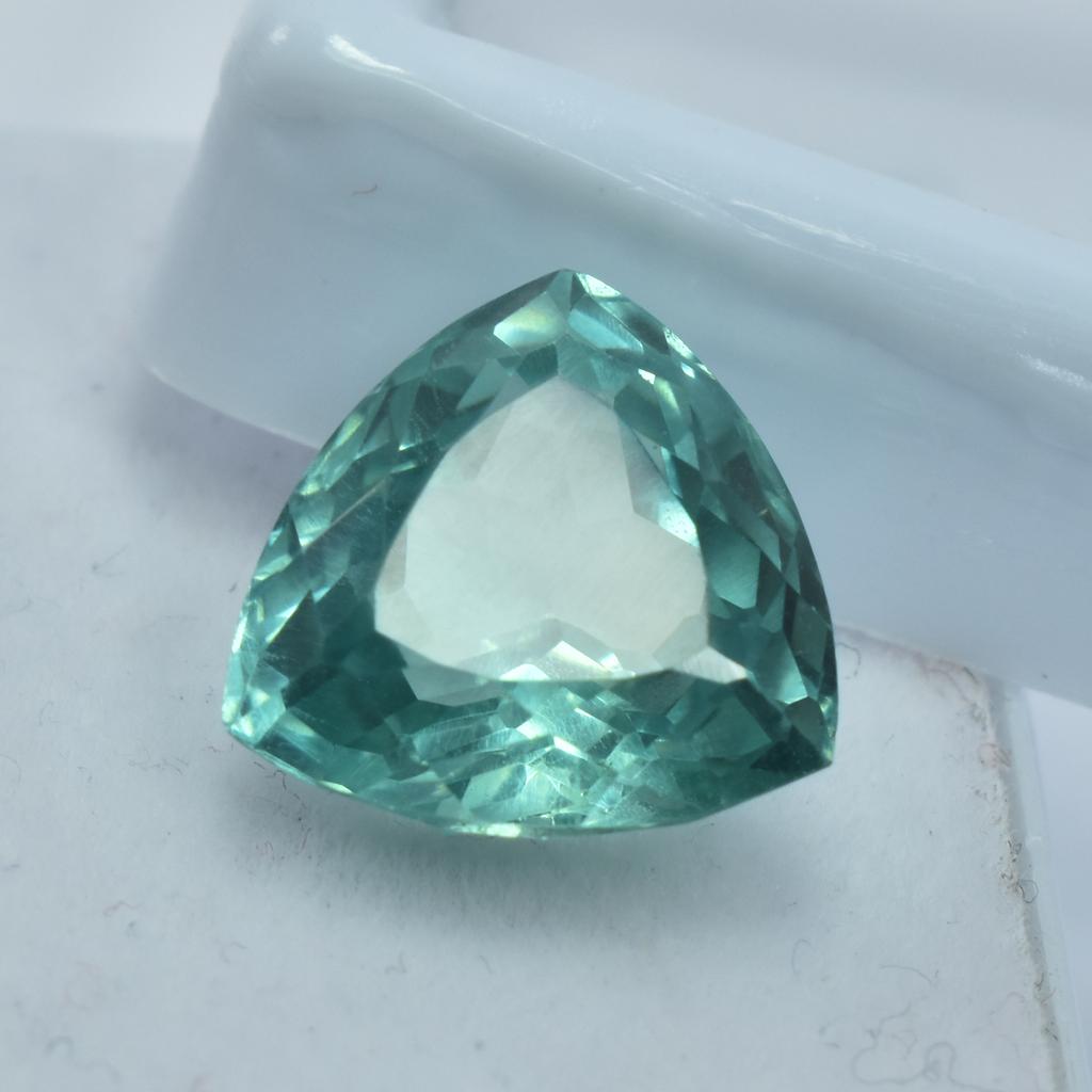 Sapphire 9.50 Ct Natural Bluish Green Trillion Stunning Certified Gemstone