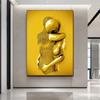 Love Couples Poster 3D Metal Figure Statue Canvas Painting Human Body Sculpture Wall Art Printing Picture for Home Room Decor