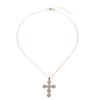 Vintage cross necklace European and American French baroque pearl pendant niche high-end collarbone chain