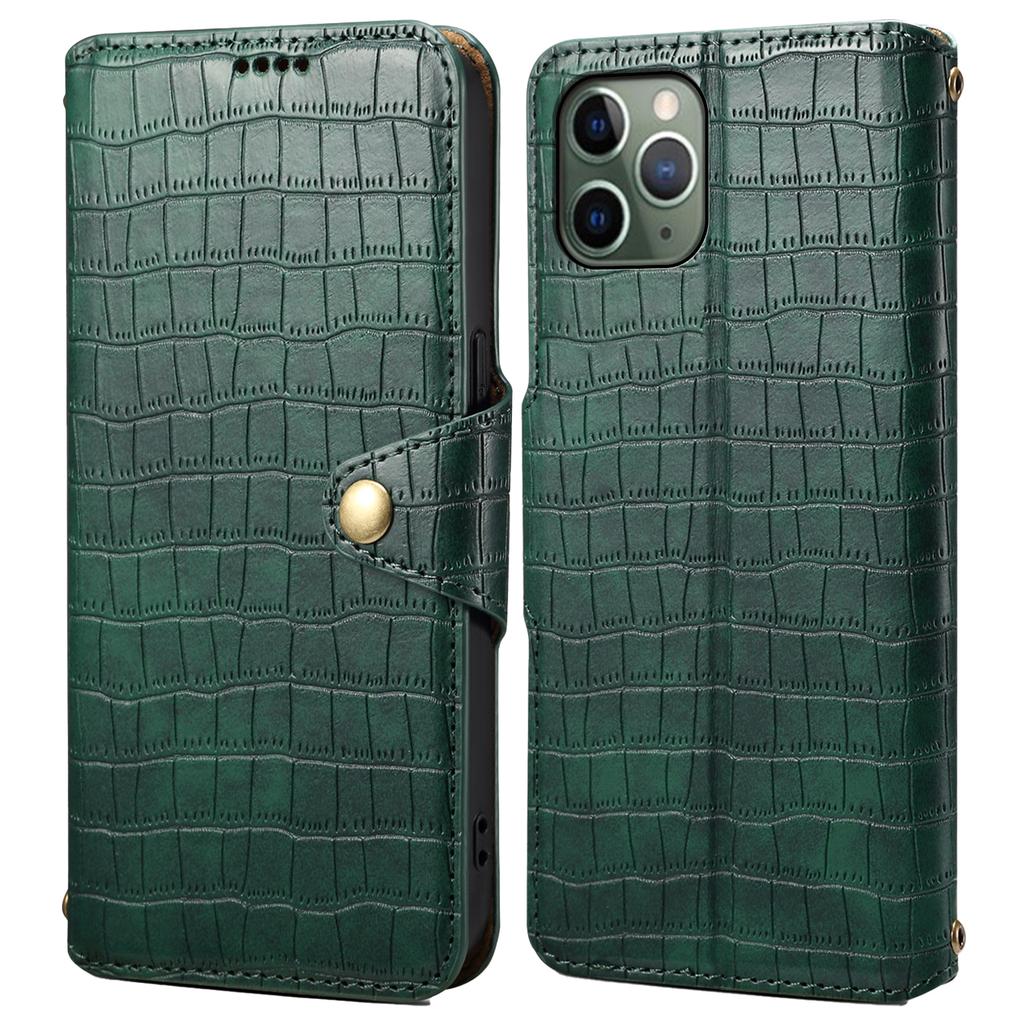 Skórzane etui na iPhone 12/12 Pro Tekstura krokodyla Portfel Odporny na wstrząsy Pokrowiec na telefon