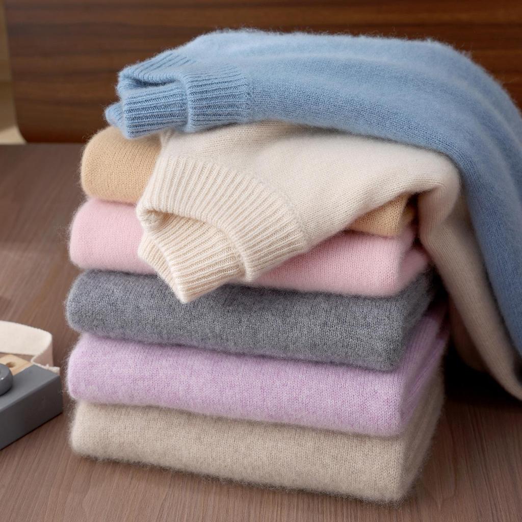 Premium Kids' Solid Color Wool Sweater - Boys' Thick Pullover & Girls' Cashmere Knit Base Layer