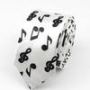 Classic Fashion Men's Skinny Tie Colorful Musical Notes Printed Piano Guitar Polyester 5cm Width Necktie Party Gift Accessory
