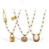 Freshwater Pearl Beaded Necklace Stainless Steel Gold-plated Light Luxury Simple Wind Beaded Necklace