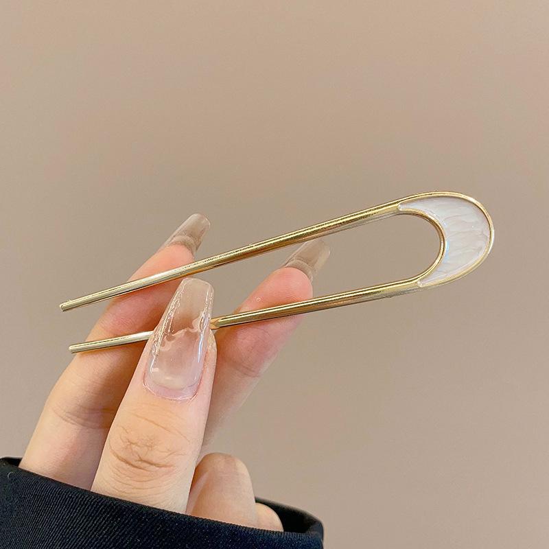 Elegant Pearl U-shaped Hairpin for Women - New Chinese Style Updo Accessory 2025