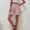 Women Shorts Flounce High Waist Solid Color Loose Fit Summer Short Pants for Home