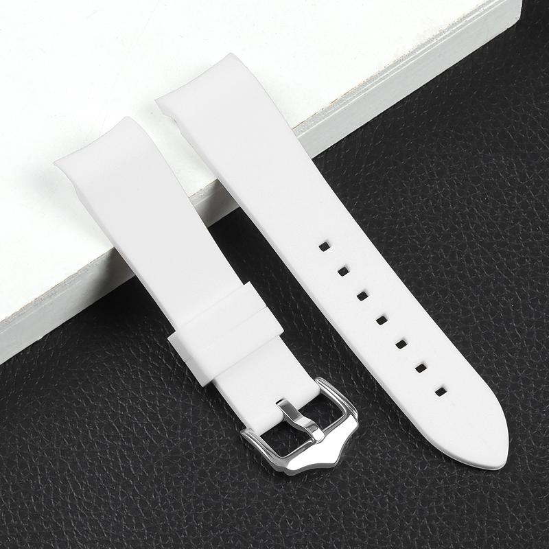 20mm 22mm Rubber Strap Curved End Silicone Watch Band for Seiko for Rolex Universal Bracelet High Quality Waterproof Wristband